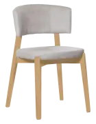 OSVALD židle, přírodní dřevo-buk, látka světle šedá
