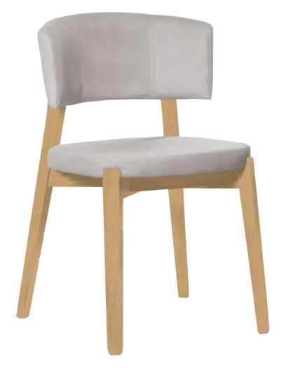 OSVALD židle, přírodní dřevo-buk, látka světle šedá