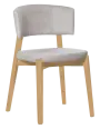 OSVALD židle, přírodní dřevo-buk, látka světle šedá