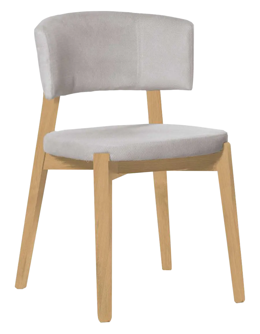 OSVALD židle, přírodní dřevo-buk, látka světle šedá