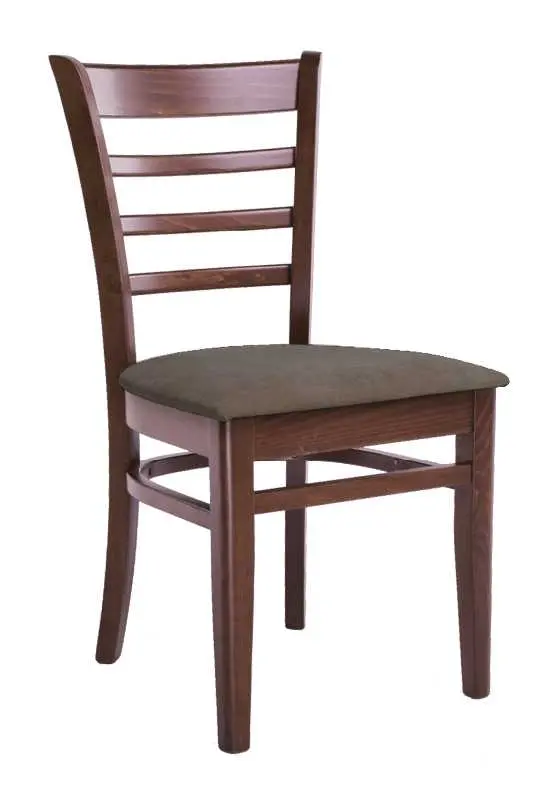 TRISTAN židle, moření ořech, čalounění - látka hnědošedá