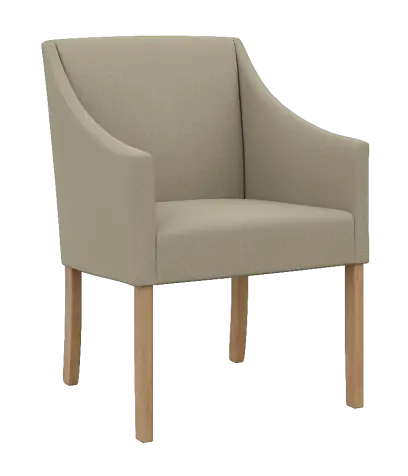 NOVA křeslo, přírodní dřevo-buk, látka béžová