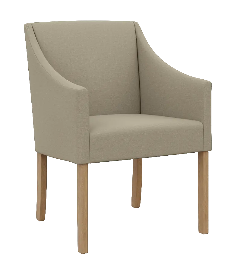 NOVA křeslo, přírodní dřevo-buk, látka béžová