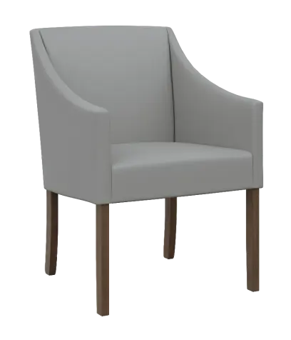 NOVA křeslo, moření - ořech, koženka šedá