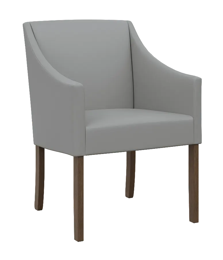 NOVA křeslo, moření - ořech, koženka šedá