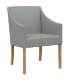 NOVA křeslo, přírodní dřevo - buk, koženka šedá