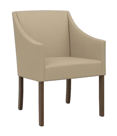 NOVA křeslo, moření - ořech, koženka světlá káva