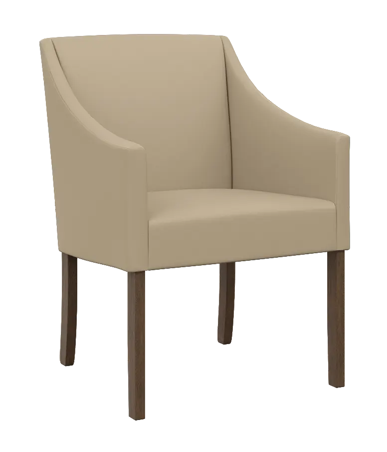 NOVA křeslo, moření - ořech, koženka světlá káva