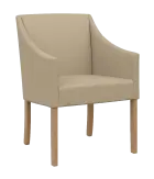 NOVA křeslo, přírodní dřevo - buk, koženka světlá káva