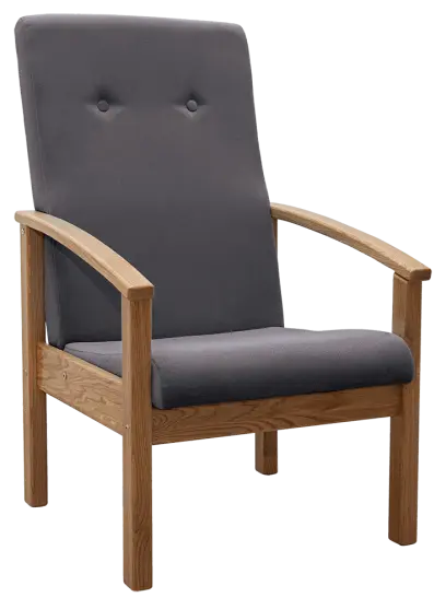 ANTAL křeslo čalouněné látkou, tmavě šedá