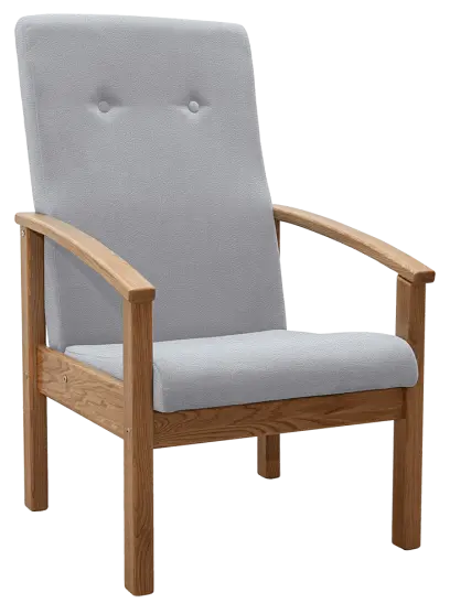 ANTAL křeslo čalouněné koženkou, světle šedá