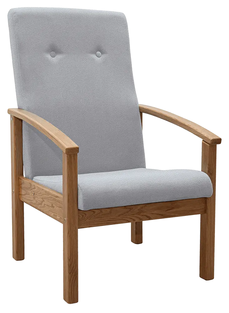 ANTAL křeslo čalouněné koženkou, světle šedá