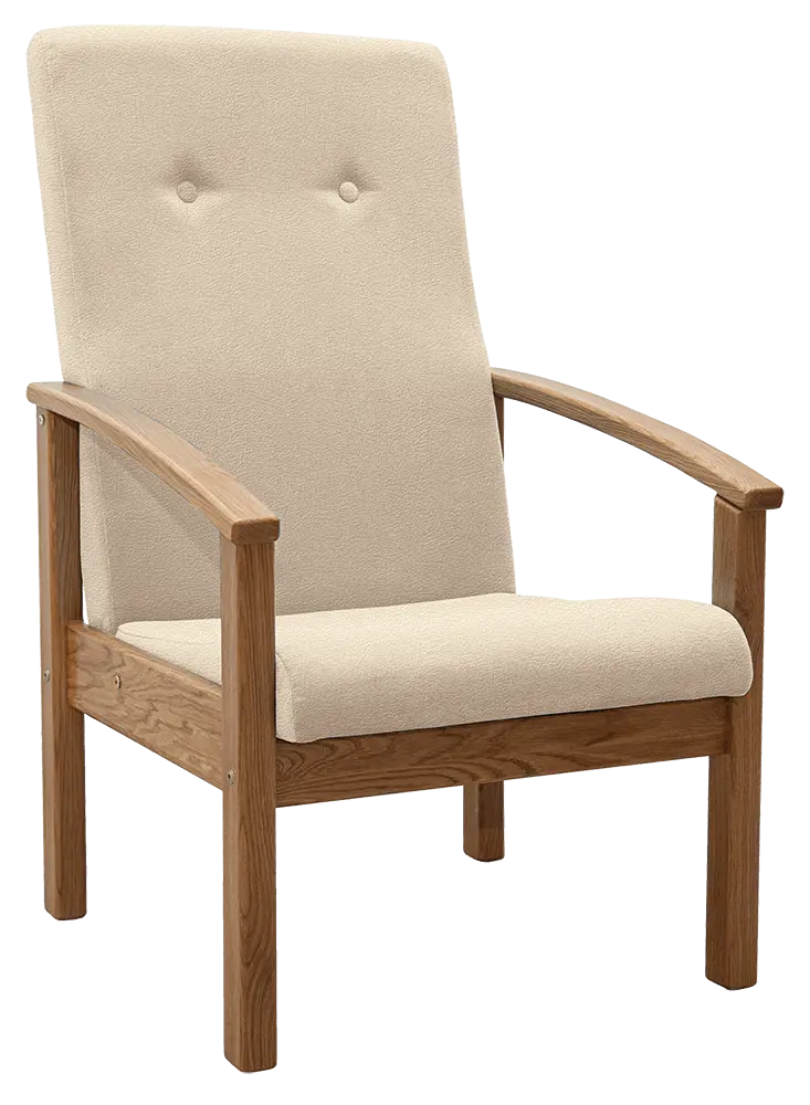 ANTAL křeslo čalouněné koženkou, krémová