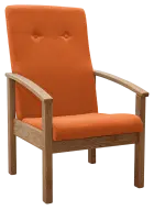 ANTAL křeslo čalouněné koženkou, oranžová