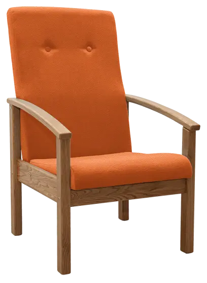 ANTAL křeslo čalouněné koženkou, oranžová