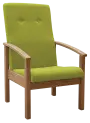 ANTAL křeslo čalouněné koženkou, zelená apple