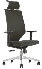 DENIS kancelářská židle s podhlavníkem, kříž chrom, černá