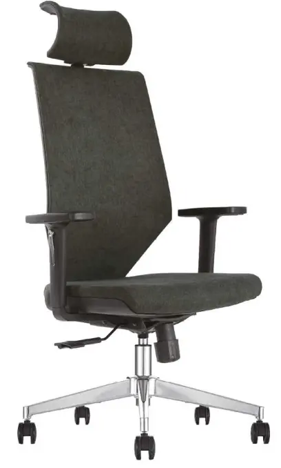 DENIS kancelářská židle s podhlavníkem, kříž chrom, černá