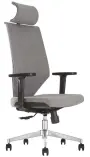 DENIS kancelářská židle s podhlavníkem, kříž chrom, šedá