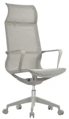 DENVER - G kancelářská židle s podhlavníkem, šedý kříž nylon, mesh slonová kost