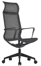 DENVER - B kancelářská židle s podhlavníkem, černý kříž nylon, mesh černá