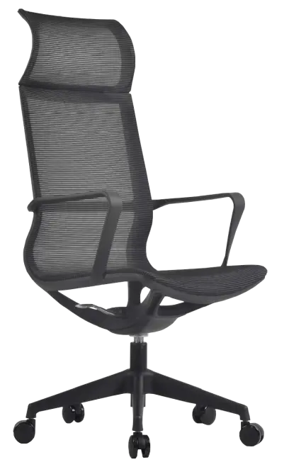 DENVER - B kancelářská židle s podhlavníkem, černý kříž nylon, mesh černá