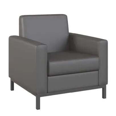 SALOME 1 křeslo, koženka tmavě šedá