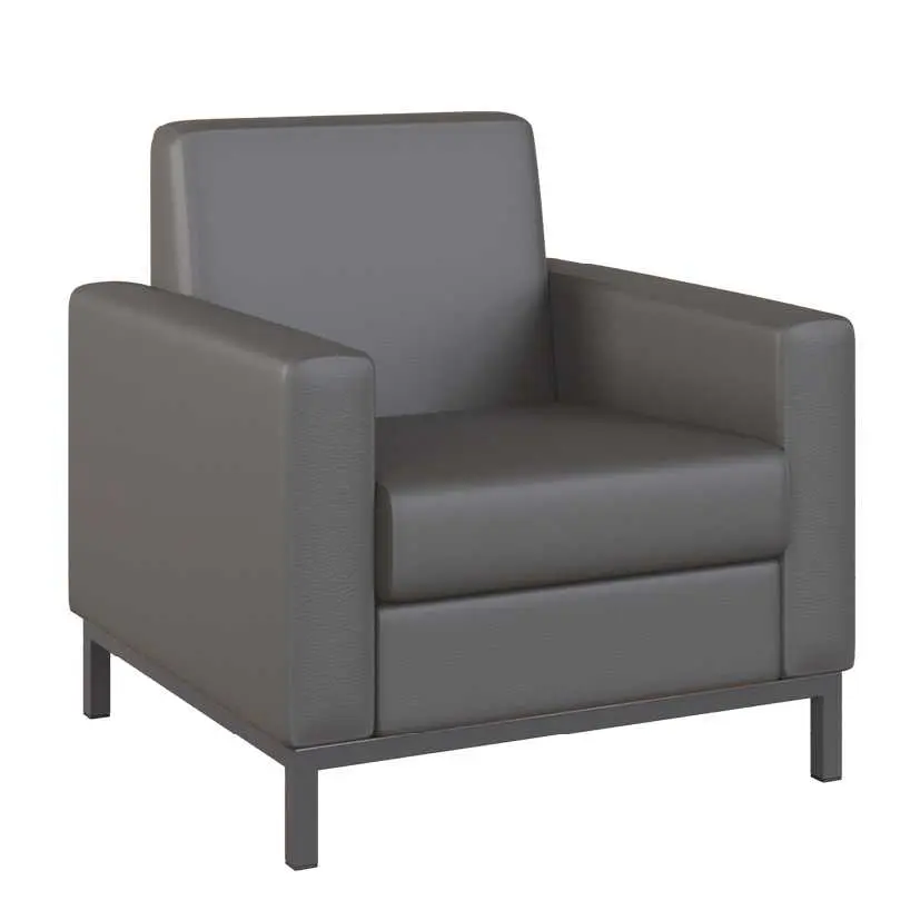 SALOME 1 křeslo, koženka tmavě šedá