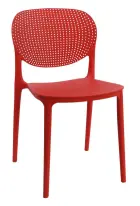 ERIKA židle plastová, perforovaný opěrák, červená