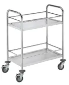 MOBILE 23 vozík 2-policový s ohrádkou, nerez