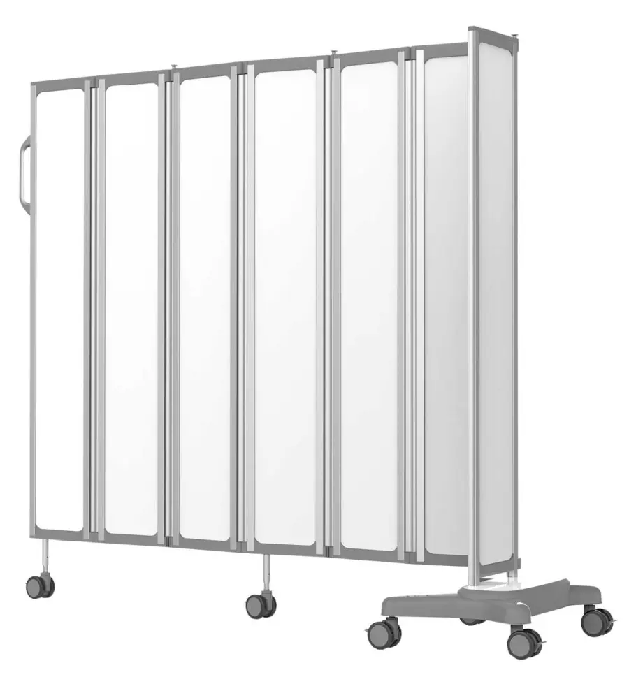 ZSM - 01 zástěna 7-dílná, skládací, pojízdná, bílá