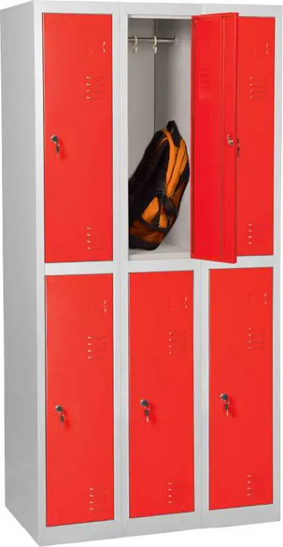 JP - 606 skříň 6ti boxová, 1850x900x500 mm, šedočervená