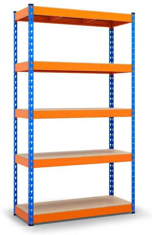 HEAVY regál 2400x1800x600/5 polic/400 kg, modrá/oranžová