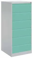 JP - 406 NEW kartotéka 6-zásuvková, 1320x600x623 mm, šedo/tyrkysová