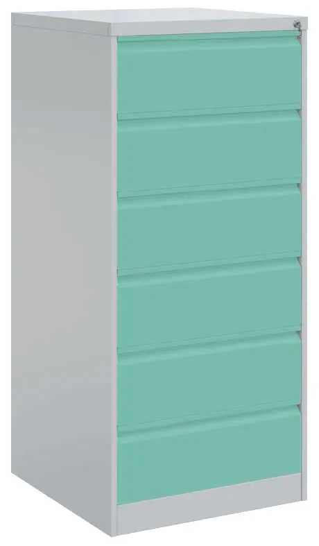 JP - 406 NEW kartotéka 6-zásuvková, 1320x600x623 mm, šedo/tyrkysová