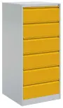 JP - 406 NEW kartotéka 6-zásuvková, 1320x600x623 mm, šedo/žlutá