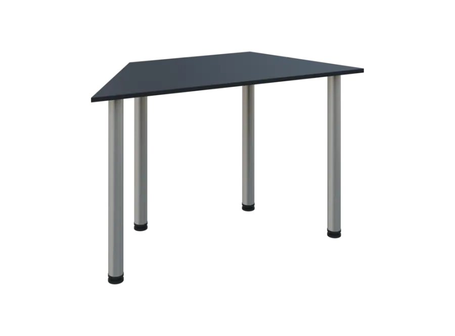 JLS 120/LAK Jednací stůl lichoběžníkový 1200/600 x 18 mm, deska antracit / nohy stříbrné