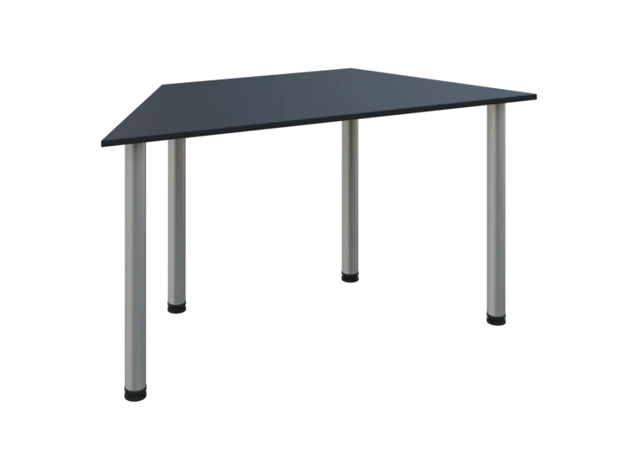 JLS 140/LAK Jednací stůl lichoběžníkový 1400/700 x 18 mm, deska antracit / nohy stříbrné