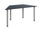 JLS 160/LAK Jednací stůl lichoběžníkový 1600/800 x 18 mm, deska antracit / nohy šedé