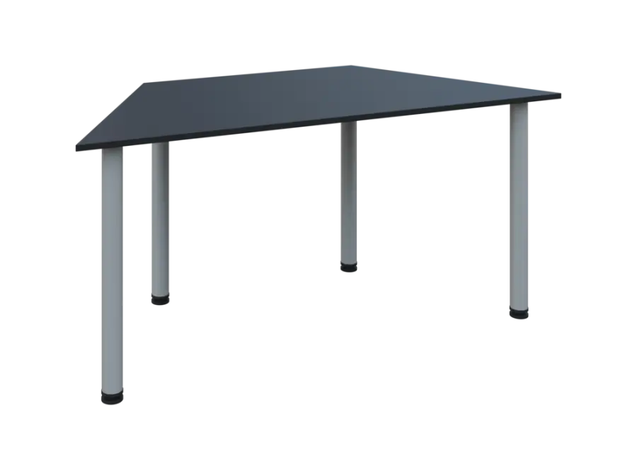 JLS 160/LAK Jednací stůl lichoběžníkový 1600/800 x 18 mm, deska antracit / nohy šedé