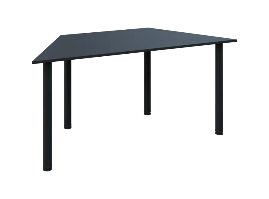 JLS 160/LAK Jednací stůl lichoběžníkový 1600/800 x 18 mm, deska antracit / nohy černé