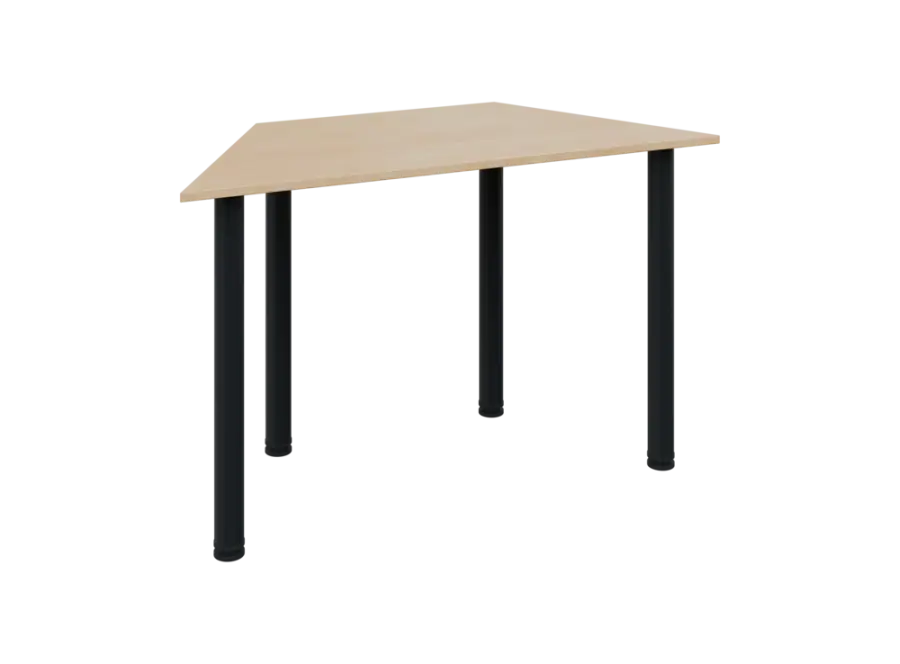 JLS 120/LAK Jednací stůl lichoběžníkový 1200/600 x 18 mm, deska bříza irská / nohy černé