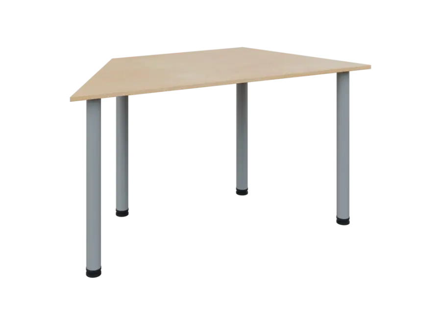 JLS 140/LAK Jednací stůl lichoběžníkový 1400/700 x 18 mm, deska bříza irská / nohy šedé