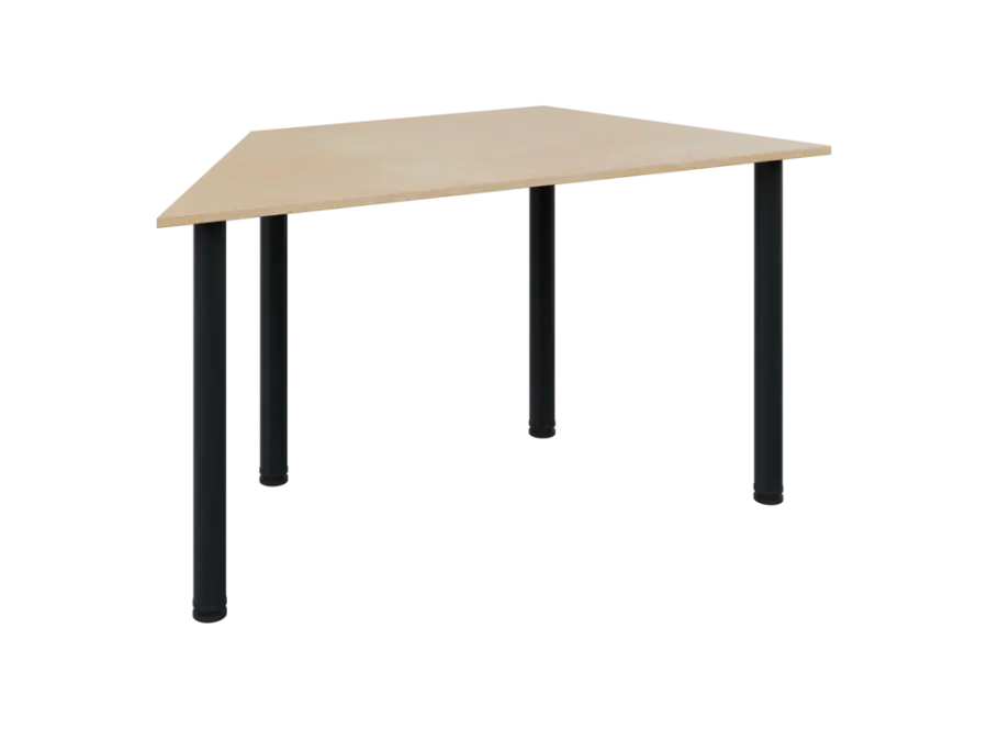 JLS 140/LAK Jednací stůl lichoběžníkový 1400/700 x 18 mm, deska bříza irská / nohy černé