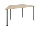 JLS 160/LAK Jednací stůl lichoběžníkový 1600/800 x 18 mm, deska bříza irská / nohy stříbrné