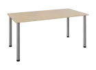 JOS 160/LAK Jednací stůl 1600 x 800 x 18 mm, deska bříza irská / nohy stříbrné