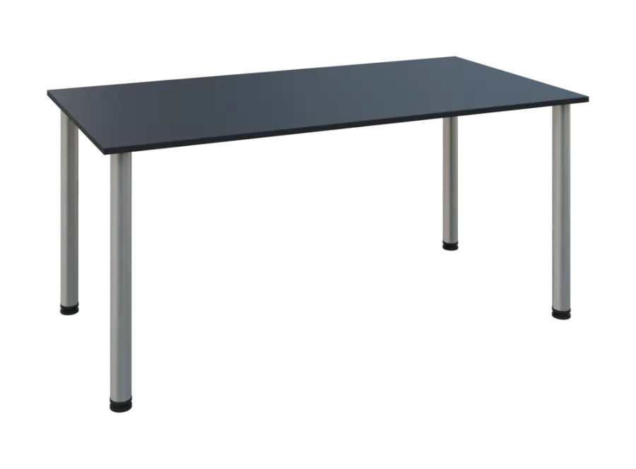 JOS 160/LAK Jednací stůl 1600 x 800 x 18 mm, deska antracit / nohy stříbrné