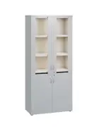 LE LED - 01 skříň lékařská s LED osvětlením, korpus šedý, dvířka šedá