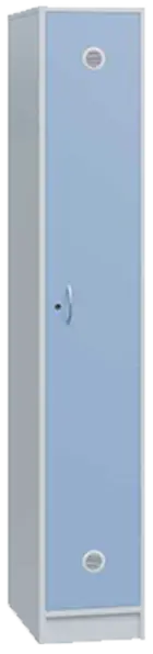 STL - 180 - 30 šatní skříň dřevěná, 1-dveřová, šatní tyč, 1800 x 300 x 500, sokl, korpus bílá/dveře