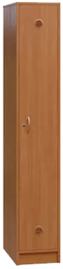 STL - 180 - 30 šatní skříň dřevěná, 1-dveřová, šatní tyč, 1800 x 300 x 500, sokl, olše jantar